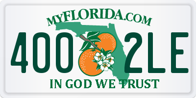 FL license plate 4002LE