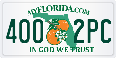 FL license plate 4002PC