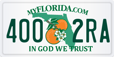 FL license plate 4002RA