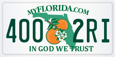 FL license plate 4002RI