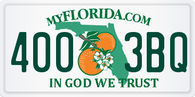 FL license plate 4003BQ