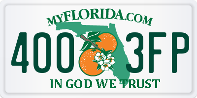 FL license plate 4003FP
