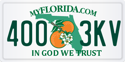 FL license plate 4003KV