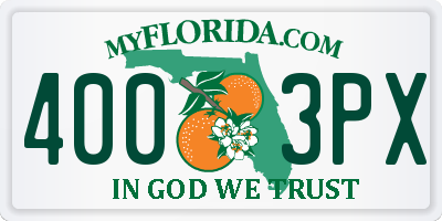 FL license plate 4003PX