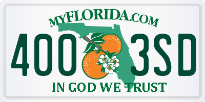 FL license plate 4003SD