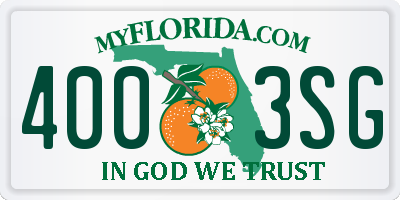 FL license plate 4003SG