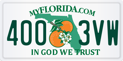 FL license plate 4003VW