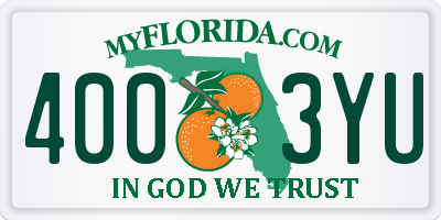 FL license plate 4003YU