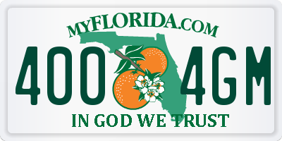 FL license plate 4004GM