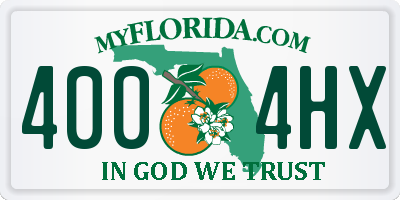 FL license plate 4004HX