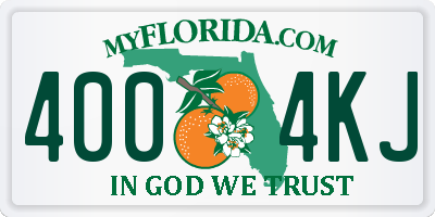FL license plate 4004KJ