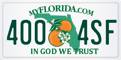 FL license plate 4004SF
