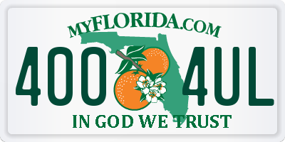 FL license plate 4004UL