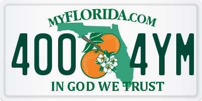 FL license plate 4004YM