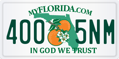 FL license plate 4005NM