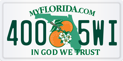 FL license plate 4005WI