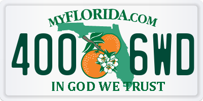 FL license plate 4006WD