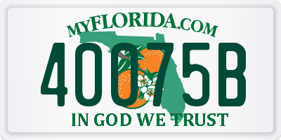 FL license plate 40075B