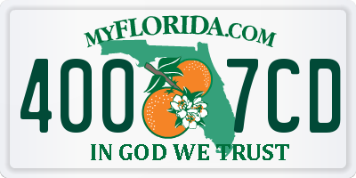 FL license plate 4007CD