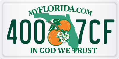 FL license plate 4007CF