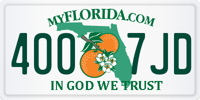 FL license plate 4007JD