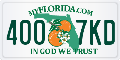 FL license plate 4007KD