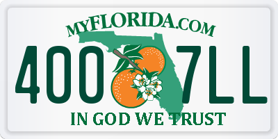 FL license plate 4007LL