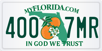 FL license plate 4007MR