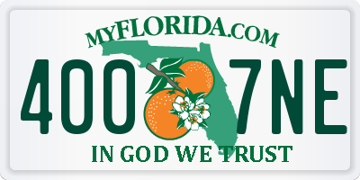 FL license plate 4007NE