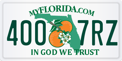 FL license plate 4007RZ