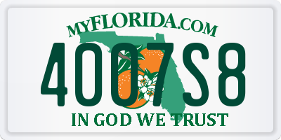 FL license plate 4007S8