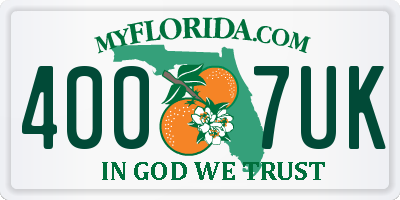 FL license plate 4007UK