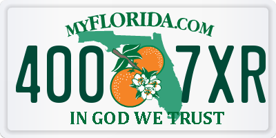 FL license plate 4007XR