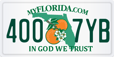 FL license plate 4007YB