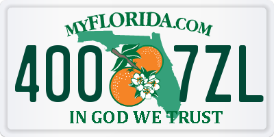 FL license plate 4007ZL
