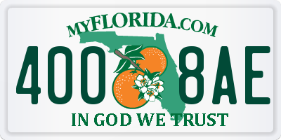 FL license plate 4008AE