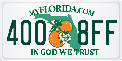 FL license plate 4008FF