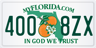 FL license plate 4008ZX