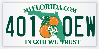 FL license plate 4010EW