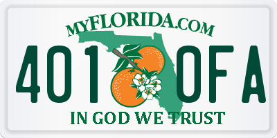 FL license plate 4010FA