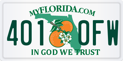 FL license plate 4010FW