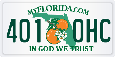FL license plate 4010HC