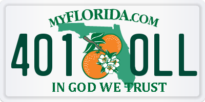 FL license plate 4010LL