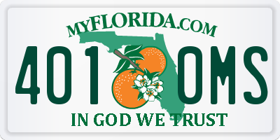 FL license plate 4010MS