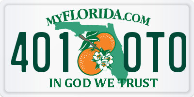 FL license plate 4010TO