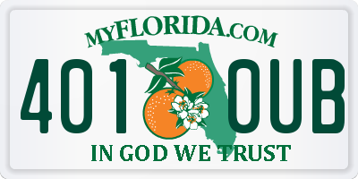 FL license plate 4010UB