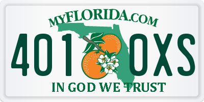 FL license plate 4010XS