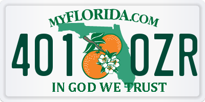 FL license plate 4010ZR