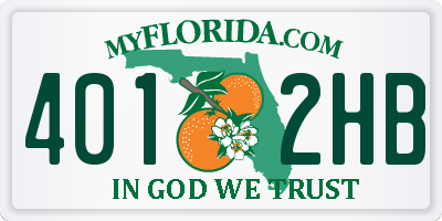 FL license plate 4012HB