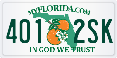 FL license plate 4012SK
